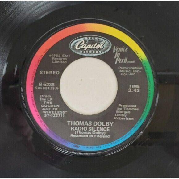 Record 45 RPM Vinyl  Thomas Dolby- Radio Silence/ Europa And The Pirate Twins - Picture 3 of 4